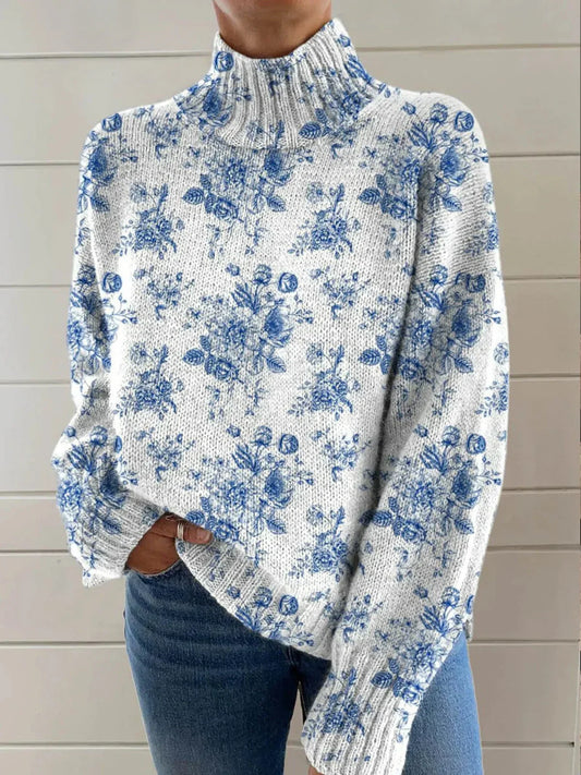Naomi – Warm Sweater with Floral Pattern