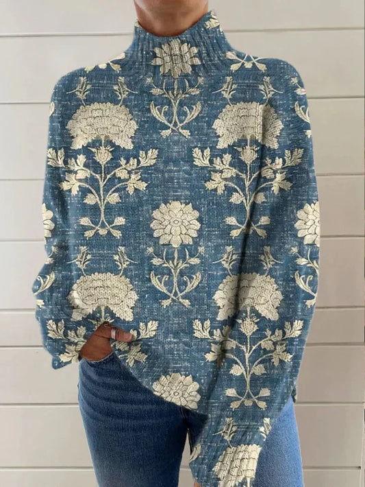 Bonny – Warm Sweater with Floral Pattern