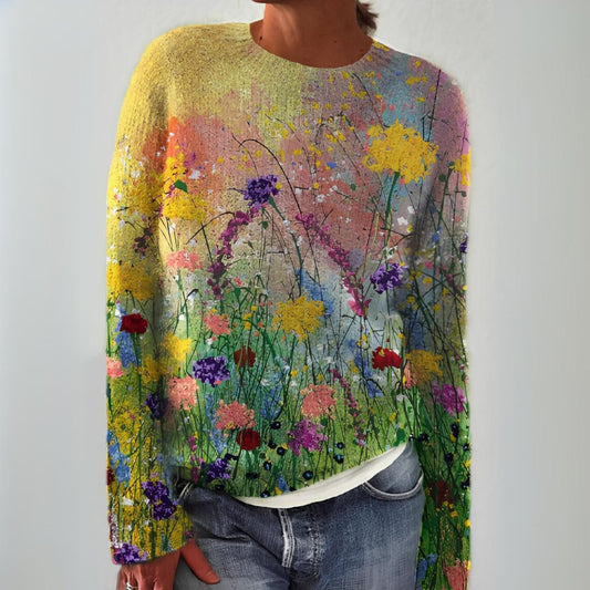 Elvrena | Flowers Art Cozy Sweater
