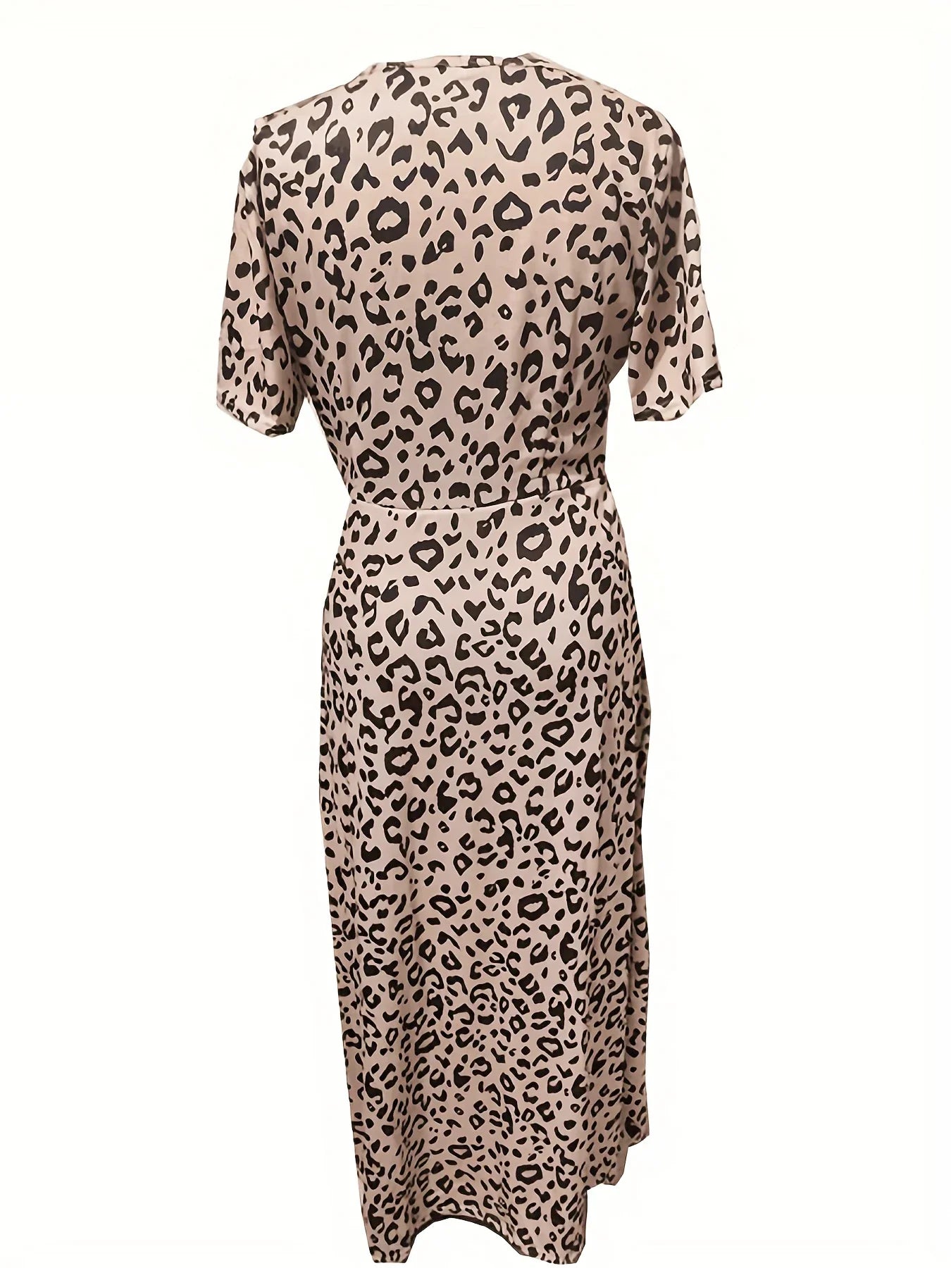 Leopard Print V Neck Dress