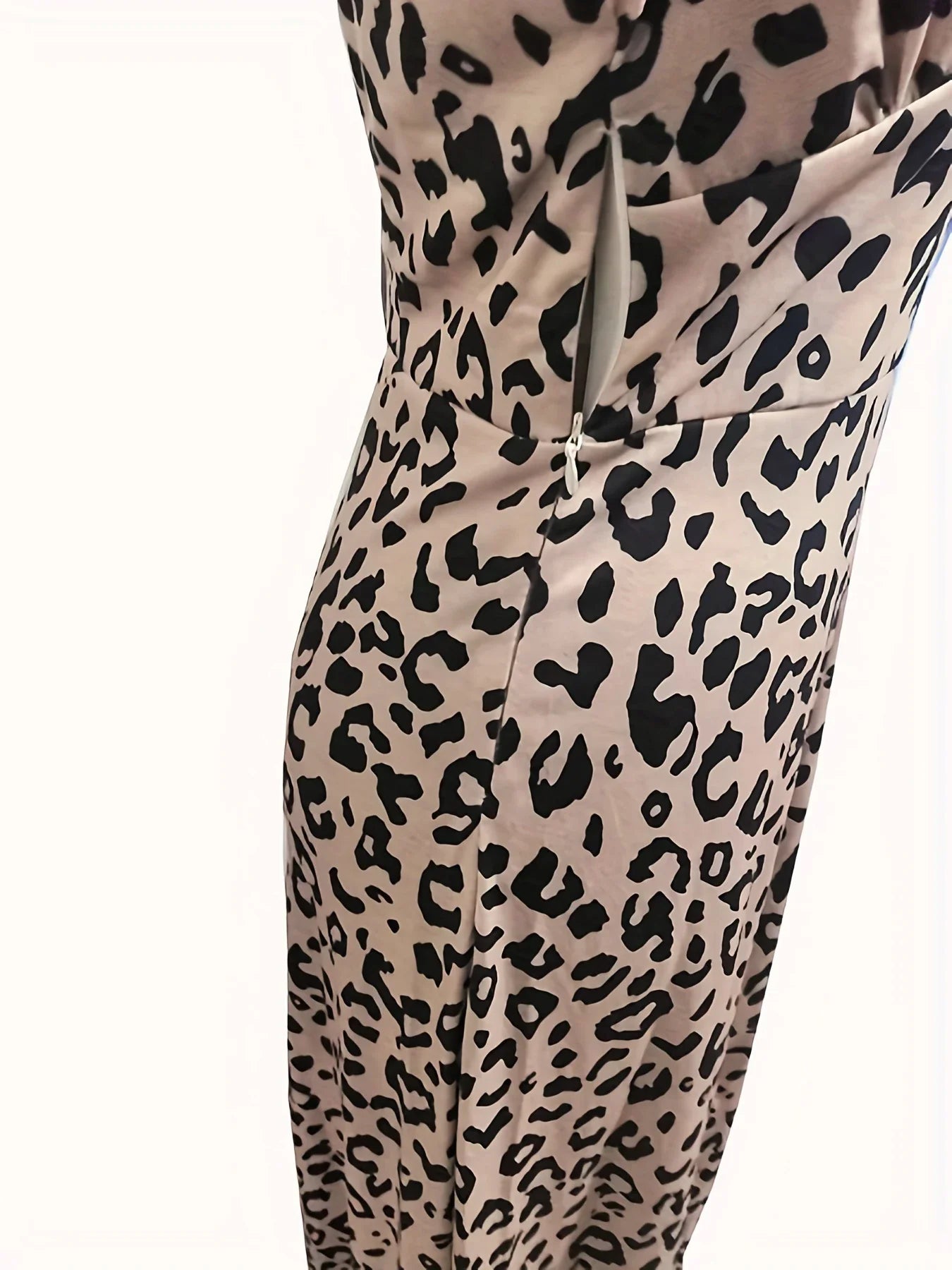 Leopard Print V Neck Dress